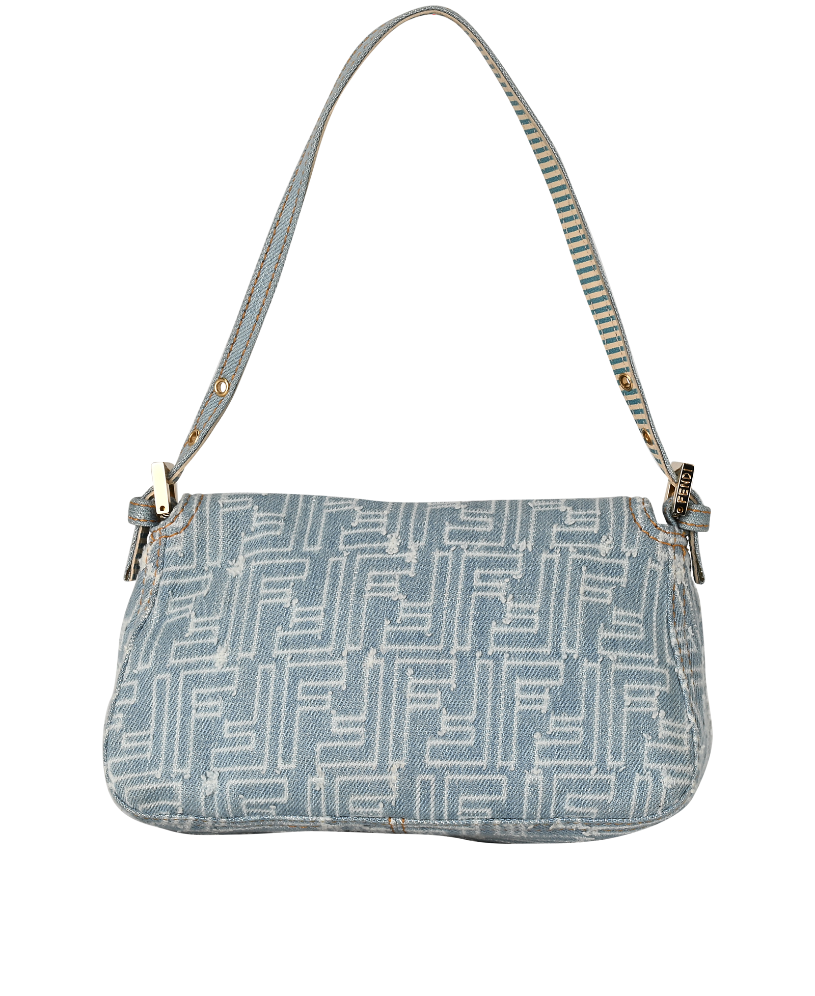 Mini Mamma Baguette, &pound;950, Handbags, Blue, Denim, Back view